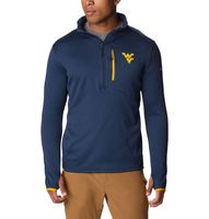 Men's Columbia Navy West Virginia Mountaineers Park View Omni-Wick Half-Zip Top