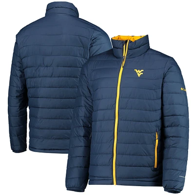 Men's Columbia Navy West Virginia Mountaineers Powder Lite Omni-Heat Reflective Full-Zip Jacket