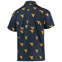 Men's Columbia Navy West Virginia Mountaineers Super Slack Tide Omni-Shade Button-Up Shirt
