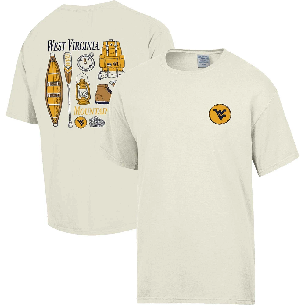 Men's Comfort Wash Cream West Virginia Mountaineers Camping Trip T-Shirt