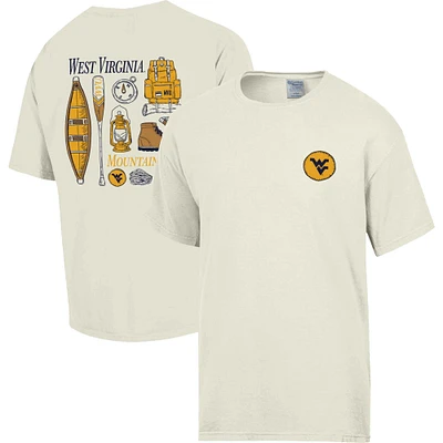 Men's Comfort Wash Cream West Virginia Mountaineers Camping Trip T-Shirt