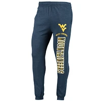 Men's Concepts Sport Navy/Heather Charcoal West Virginia Mountaineers Meter Long Sleeve Hoodie T-Shirt & Jogger Pajama Set