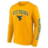 T-shirt à manches longues avec logo Fanatics Gold West Virginia Mountaineers pour hommes