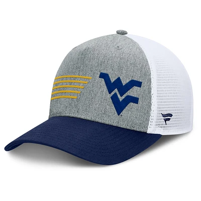 Men's Fanatics Heather Gray/Navy West Virginia Mountaineers Profile Trucker Adjustable Hat