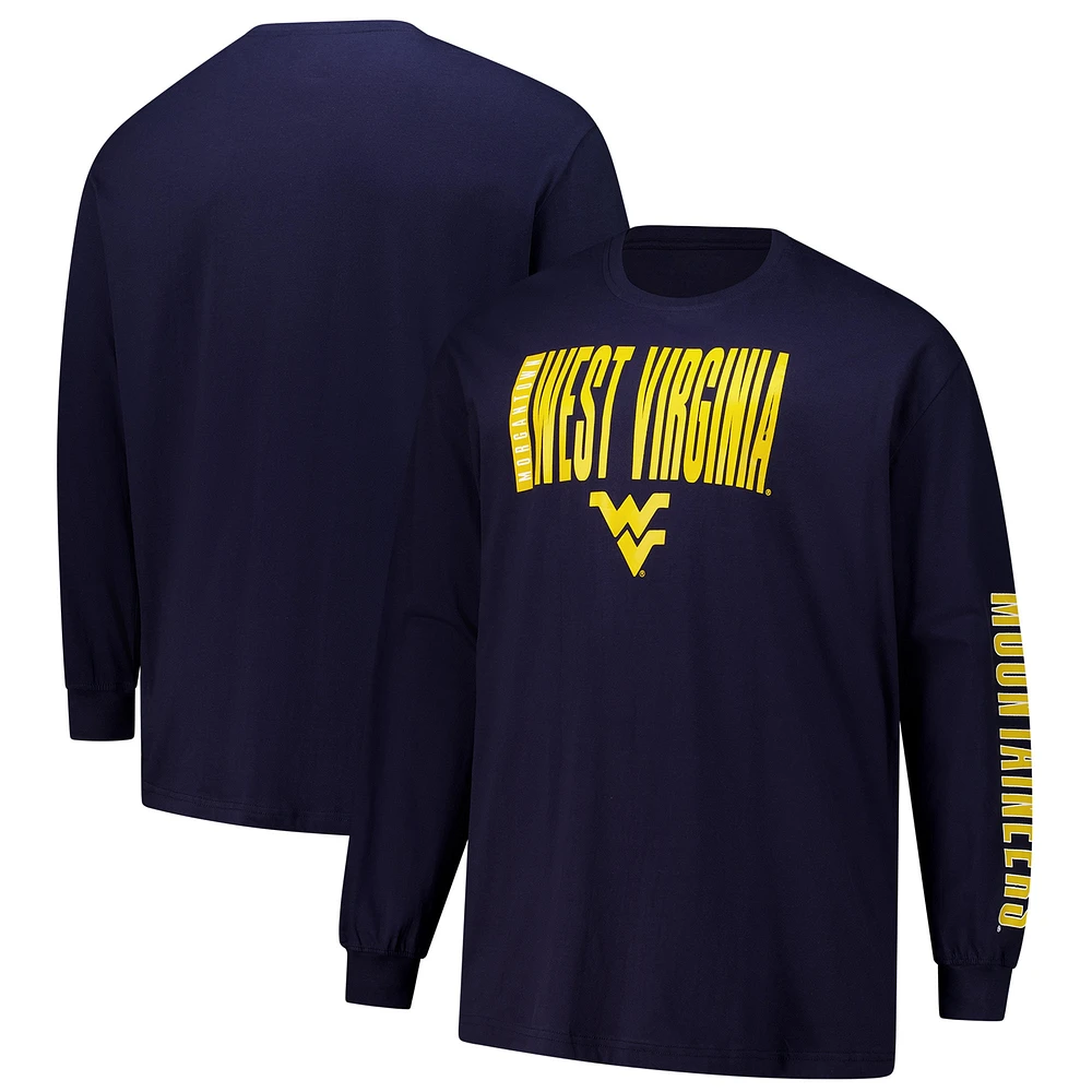 Men's Fanatics  Navy West Virginia Mountaineers Big & Tall Vision Long Sleeve T-Shirt