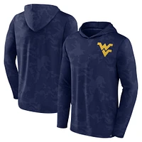 T-shirt à capuche camouflage Fanatics Navy West Virginia Mountaineers pour hommes manches longues