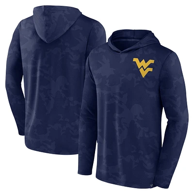 Men's Fanatics  Navy West Virginia Mountaineers Camo Hoodie Long Sleeve T-Shirt