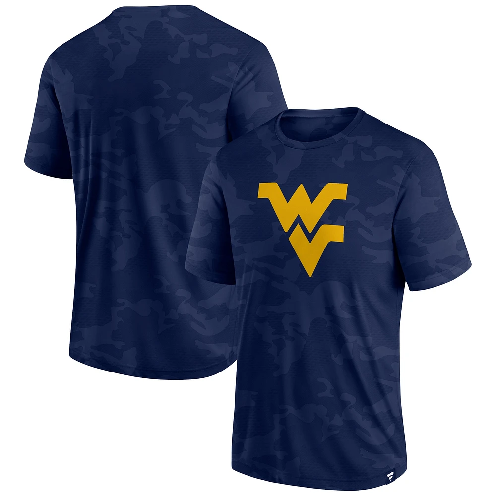 Men's Fanatics  Navy West Virginia Mountaineers Camo Logo T-Shirt