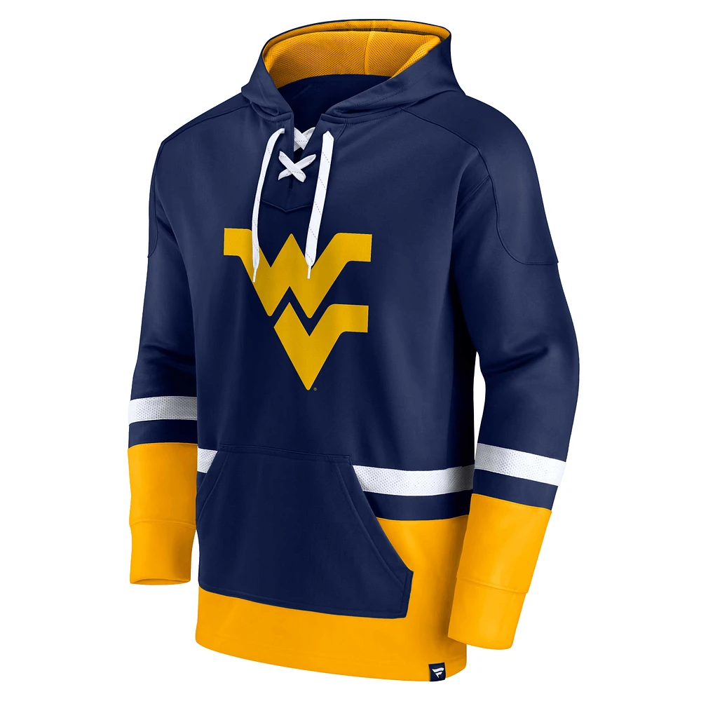 Men's Fanatics Navy West Virginia Mountaineers First Battle Pullover Hoodie