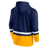 Sweat à capuche pour hommes Fanatics Navy West Virginia Mountaineers First Battle