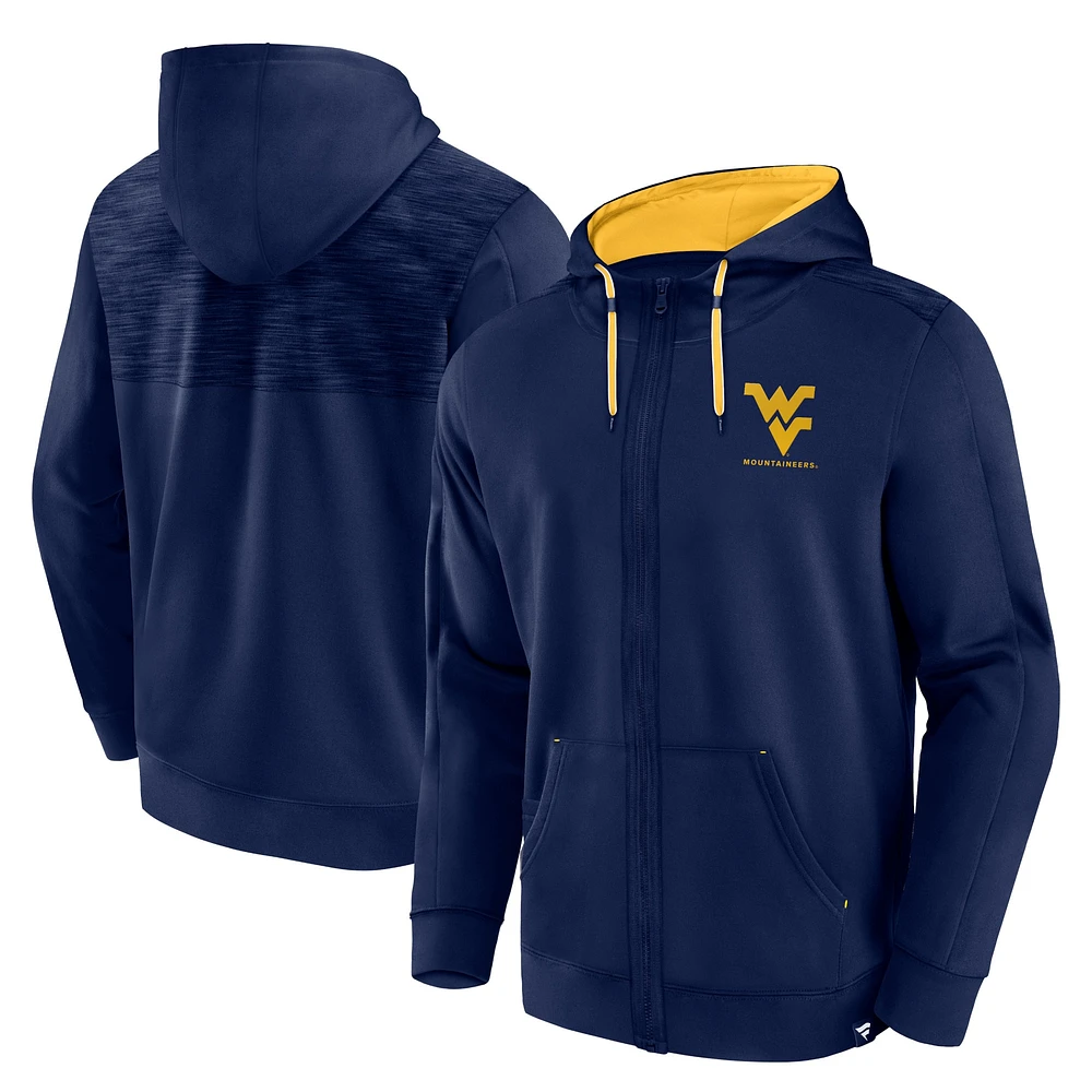 Men's Fanatics Navy West Virginia Mountaineers Power Index Full-Zip Hoodie