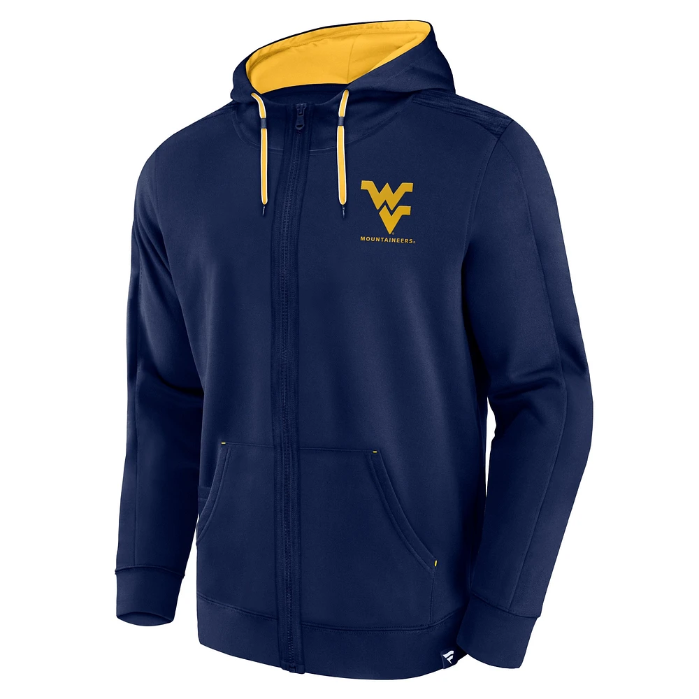 Men's Fanatics Navy West Virginia Mountaineers Power Index Full-Zip Hoodie