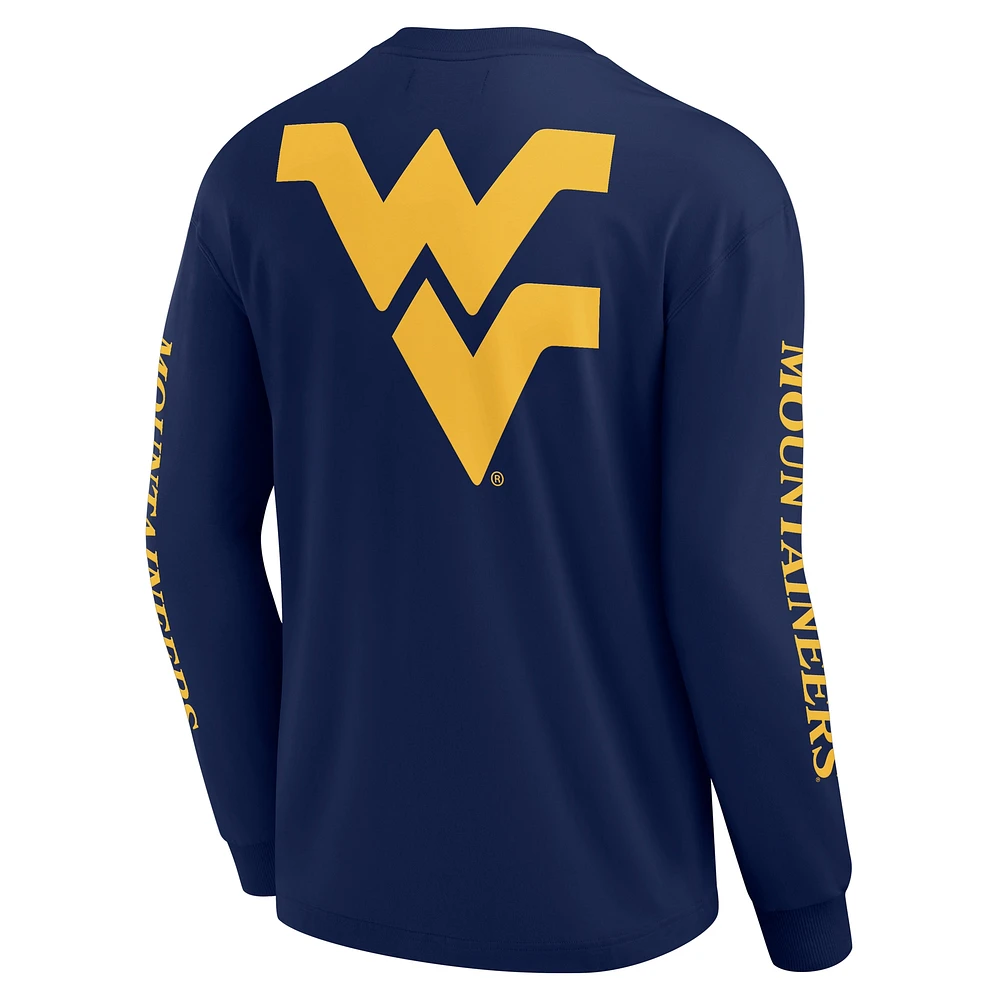 Men's Fanatics Navy West Virginia Mountaineers Strive Long Sleeve T-Shirt