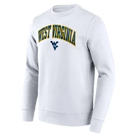 T-shirt à manches longues Fanatics pour hommes, blanc, West Virginia Mountaineers Core