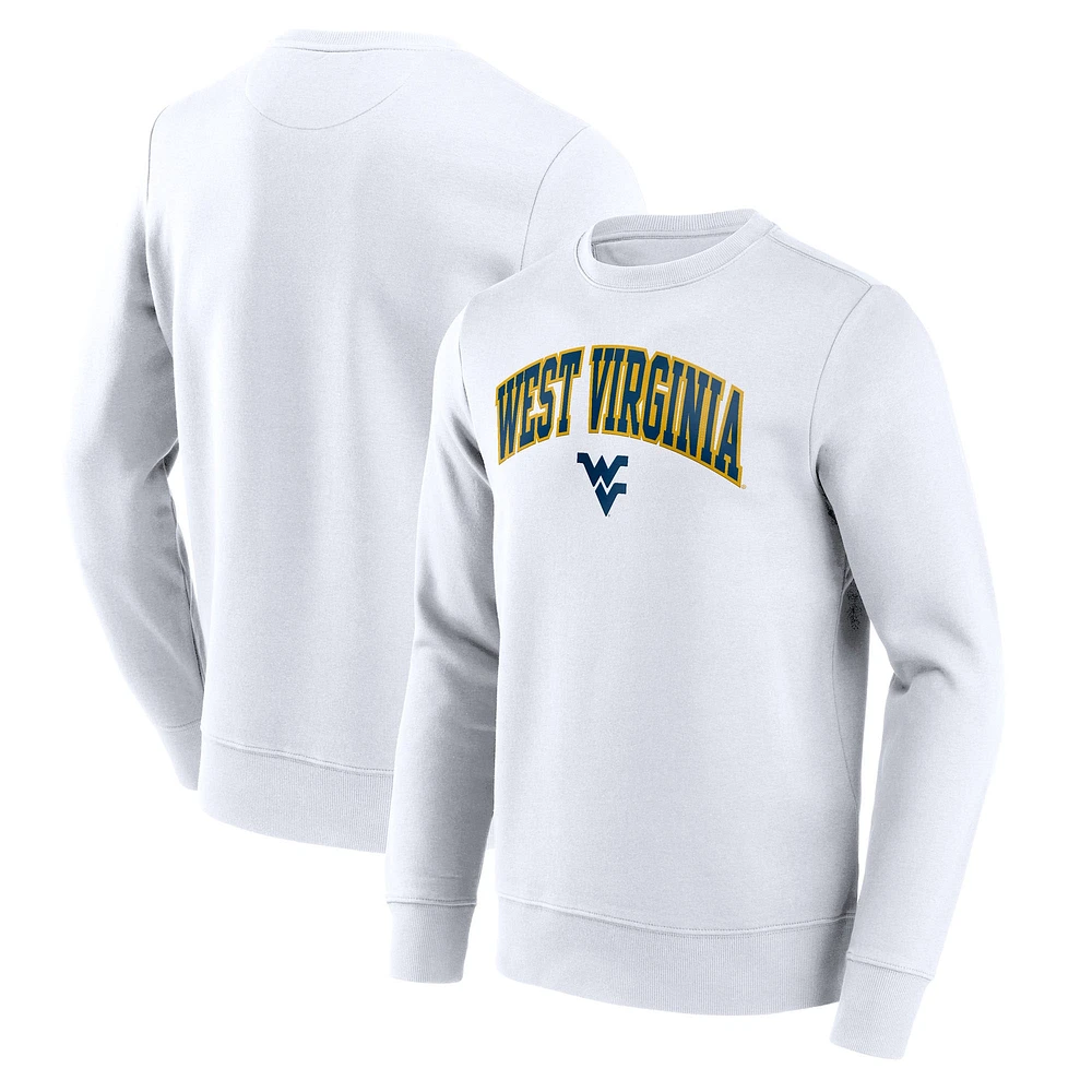 T-shirt à manches longues Fanatics pour hommes, blanc, West Virginia Mountaineers Core