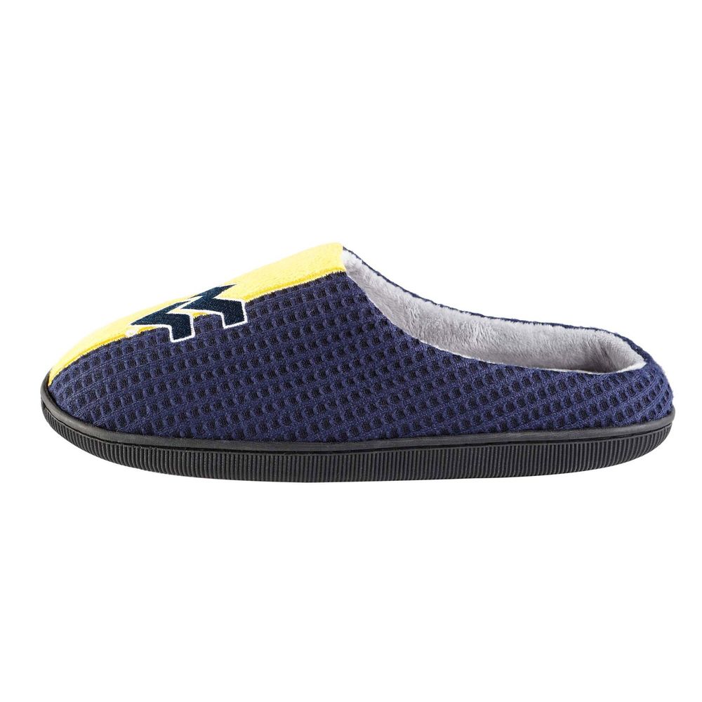 Men's FOCO Navy West Virginia Mountaineers Team Stripe Memory Foam Slide Slippers