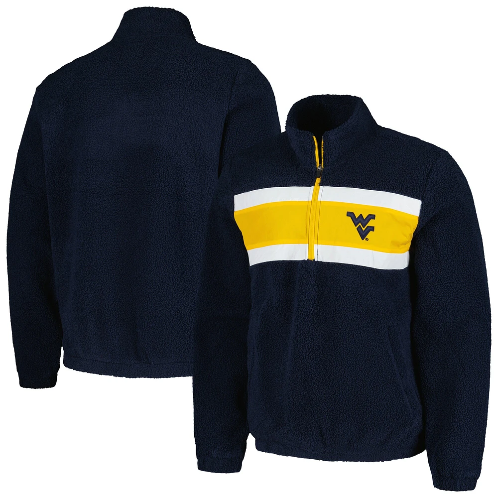 Men's G-III Sports by Carl Banks Navy West Virginia Mountaineers Pinch Runner Half-Zip Top