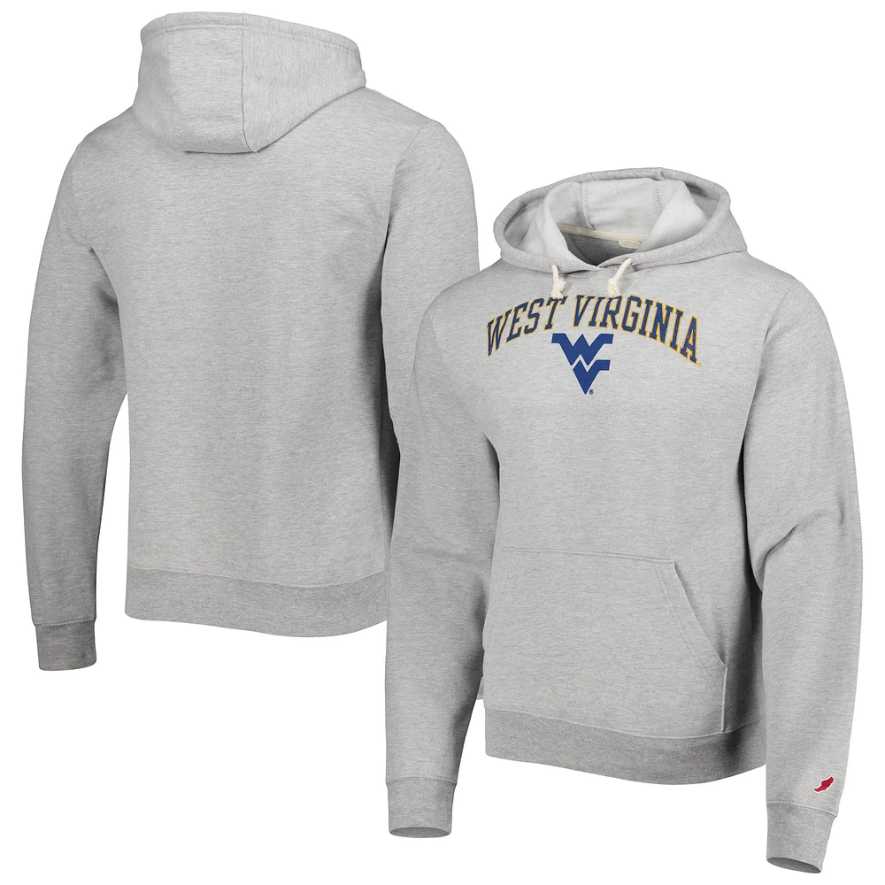 Sweat à capuche League Collegiate Wear Heather Grey West Virginia Mountaineers Arch Essential pour hommes