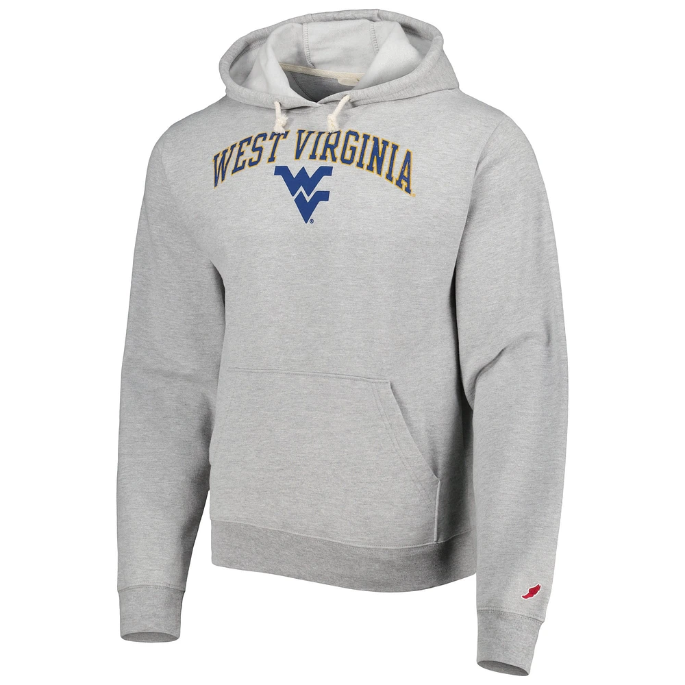 Sweat à capuche League Collegiate Wear Heather Grey West Virginia Mountaineers Arch Essential pour hommes