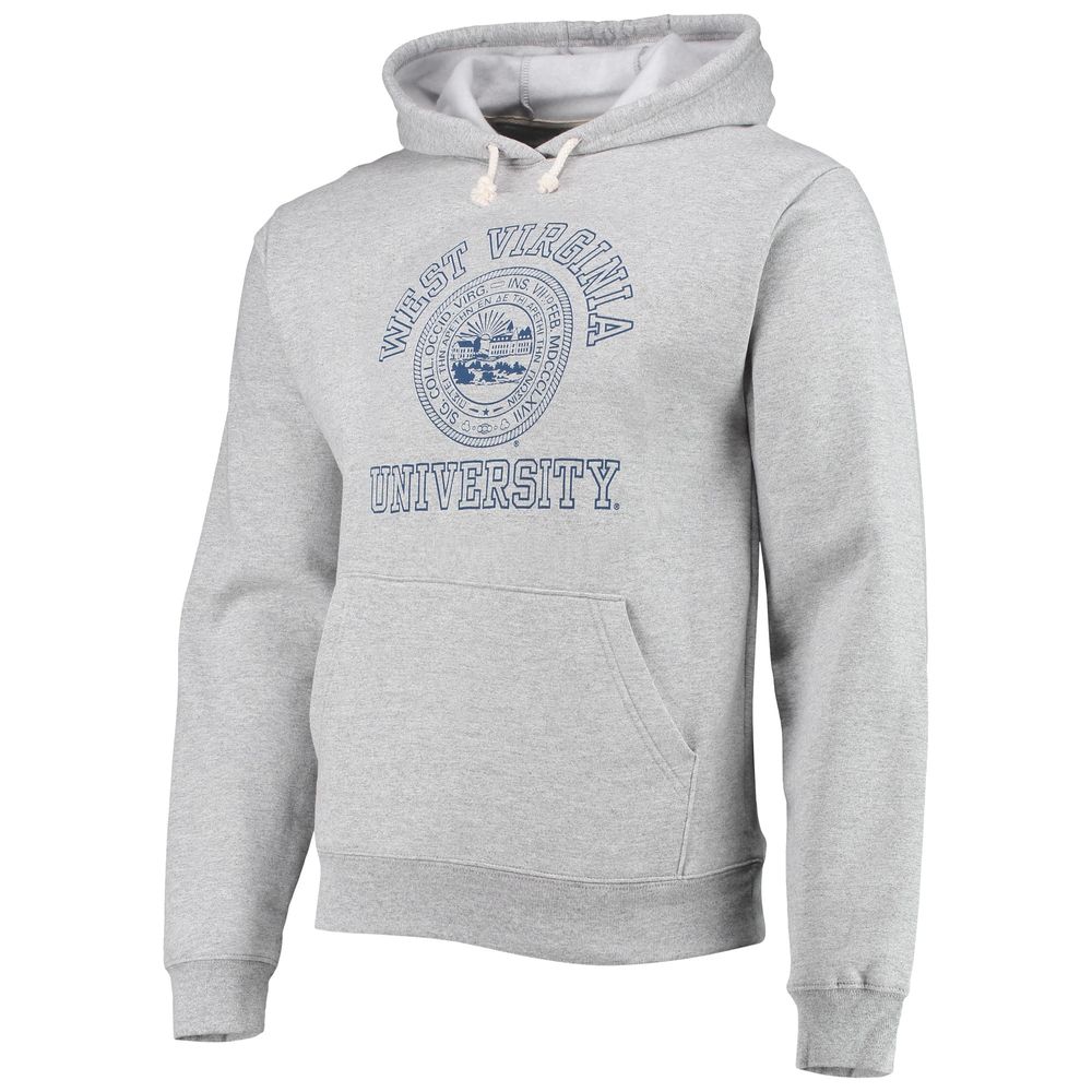 Men's League Collegiate Wear Heathered Gray West Virginia Mountaineers Seal Neuvo Essential Fleece Pullover Hoodie