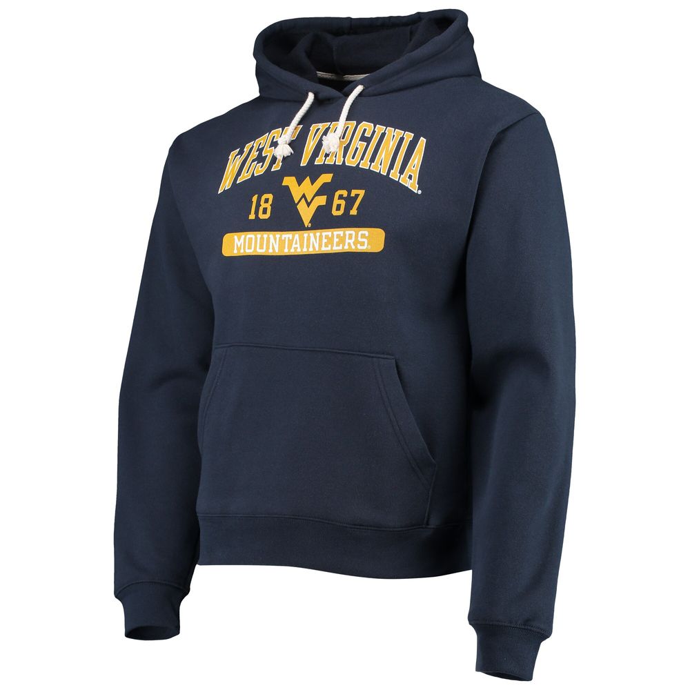 Men's League Collegiate Wear Navy West Virginia Mountaineers Volume Up Essential Fleece Pullover Hoodie