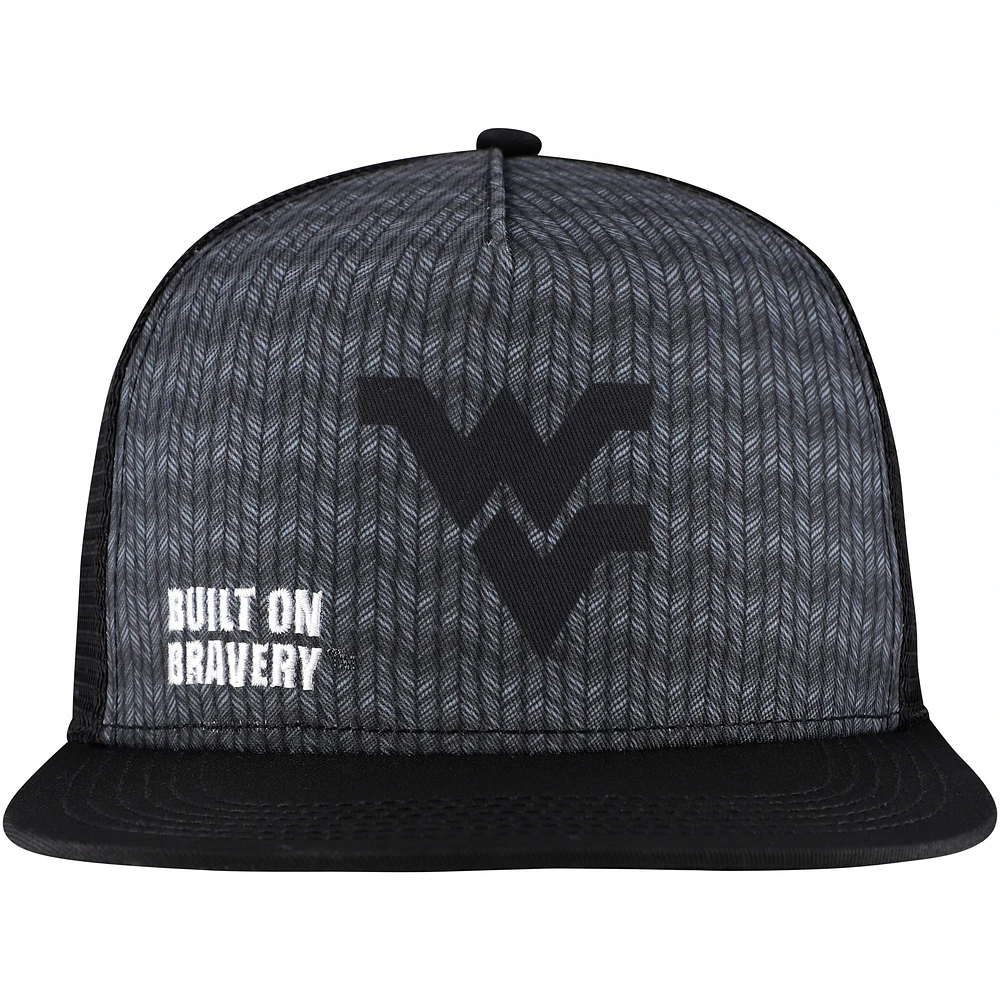 Men's Legacy Athletic Charcoal West Virginia Mountaineers Built on Bravery Shadow Snapback Hat