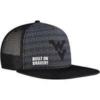 Casquette à pression Legacy Athletic pour homme, couleur charbon, West Virginia Mountaineers, Built on Bravery Shadow