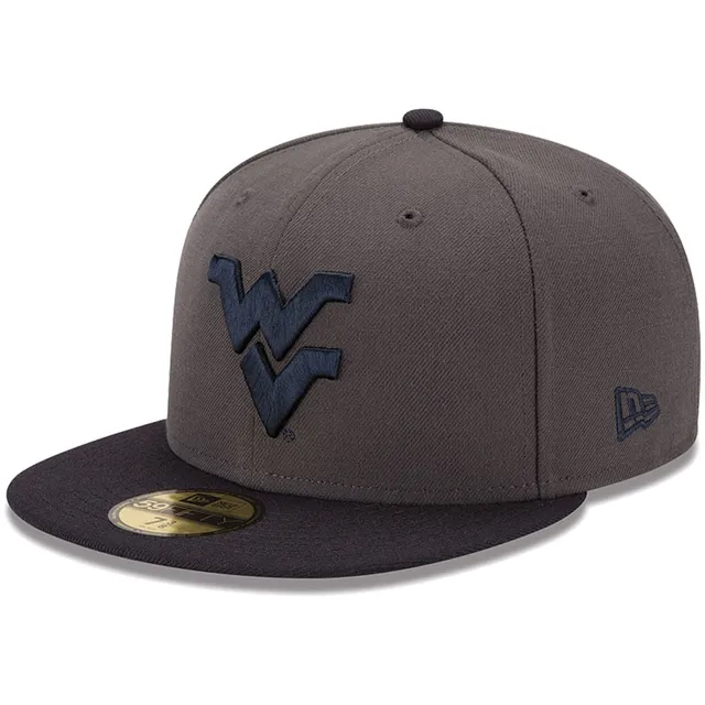 Men's New Era White/Navy West Virginia Mountaineers Basic Low Profile  59FIFTY Fitted Hat