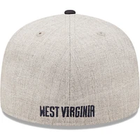 Men's New Era Heather Gray/Navy West Virginia Mountaineers Patch 59FIFTY Fitted Hat