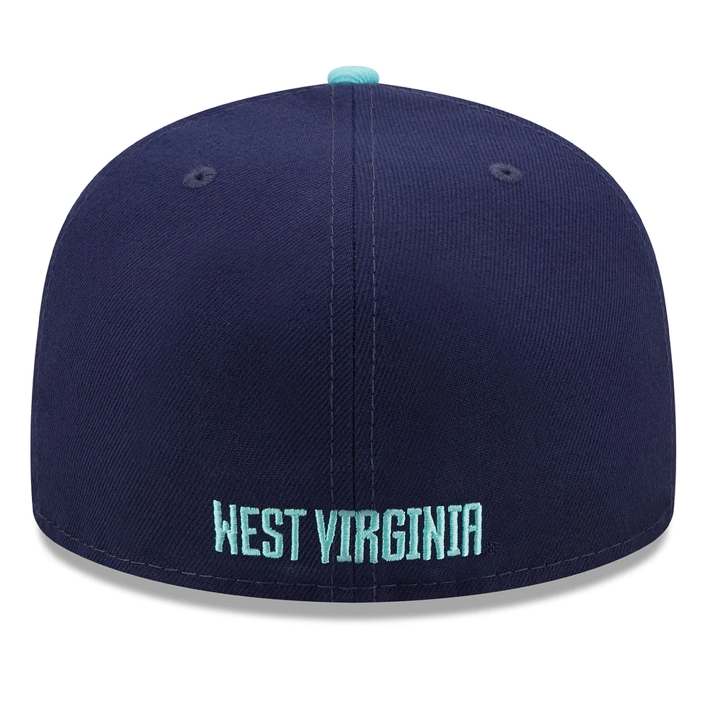 Men's New Era Navy/Light Blue West Virginia Mountaineers 59FIFTY Fitted Hat