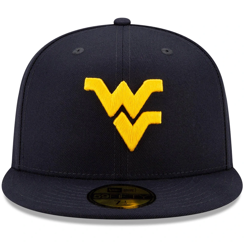 Men's New Era Navy West Virginia Mountaineers Basic 59FIFTY Team Fitted Hat