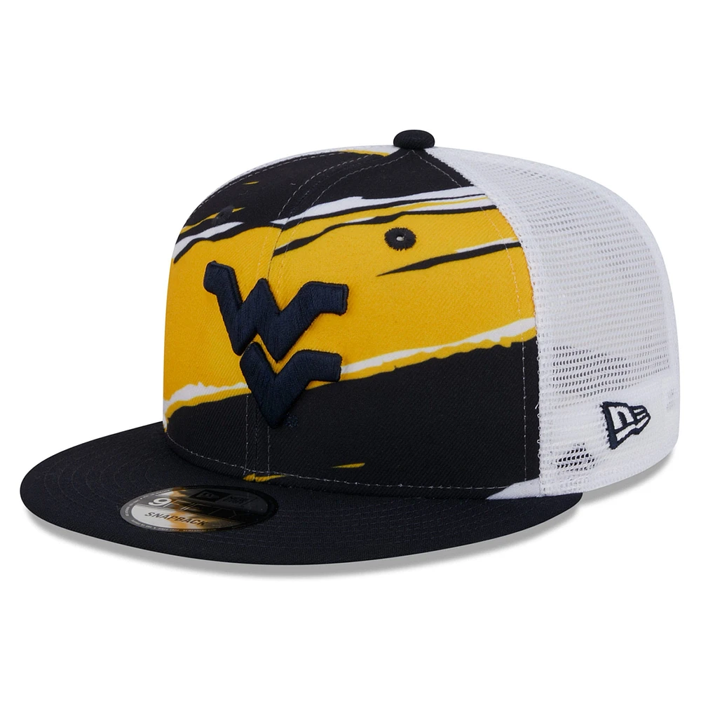 Men's New Era Navy West Virginia Mountaineers Tear Trucker 9FIFTY Snapback Hat