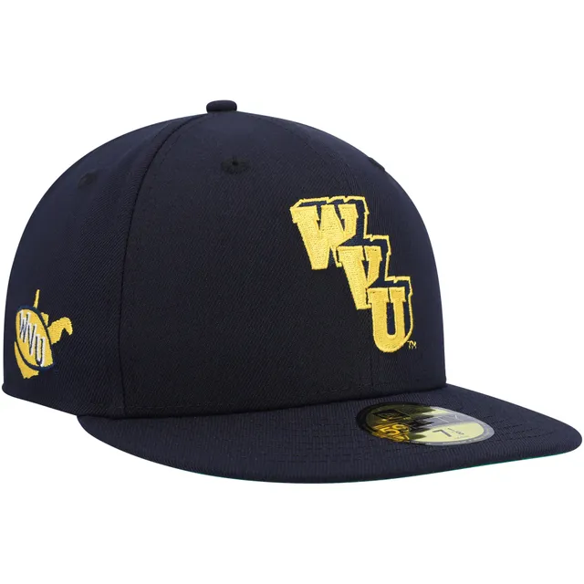 Men's New Era White/Navy West Virginia Mountaineers Basic Low