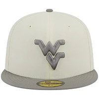 Casquette ajustée 59FIFTY Stone/Grey West Virginia Mountaineers Chrome & Concrete New Era pour homme