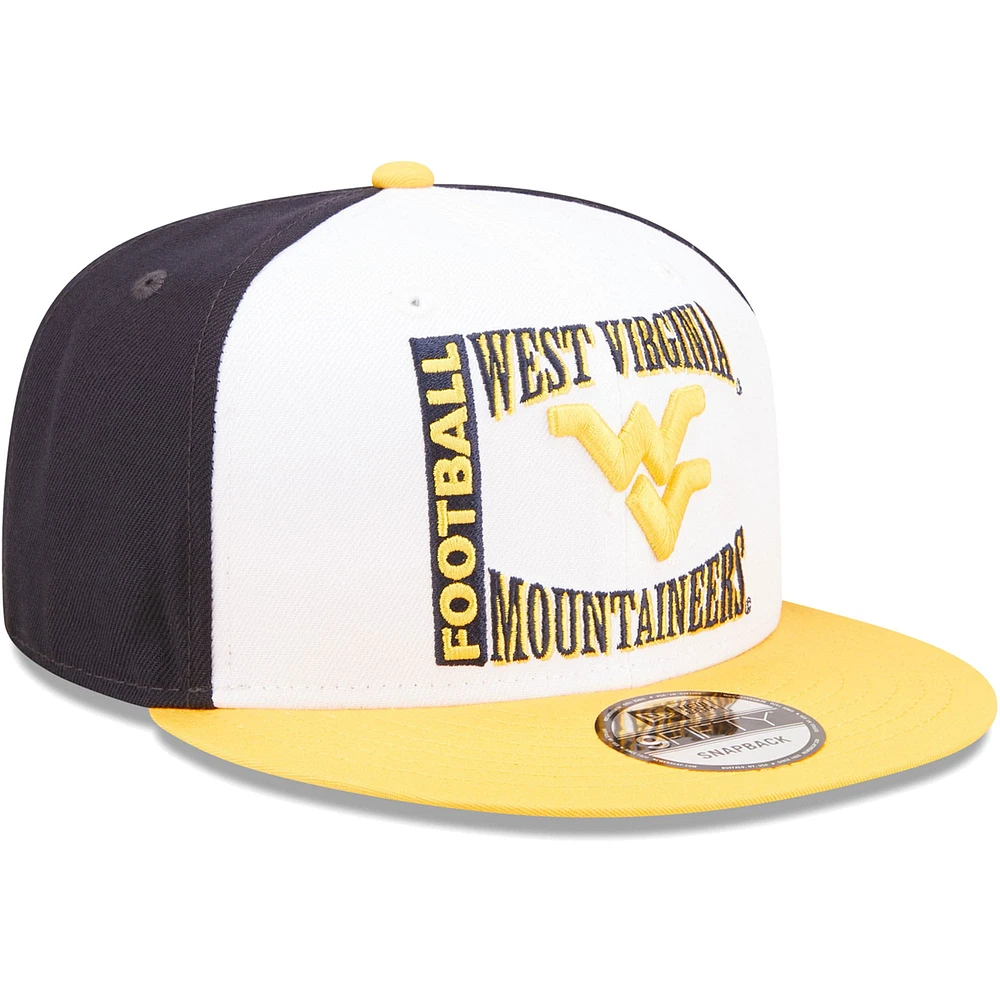 Men's New Era White/Navy West Virginia Mountaineers Retro Sport 9FIFTY Snapback Hat