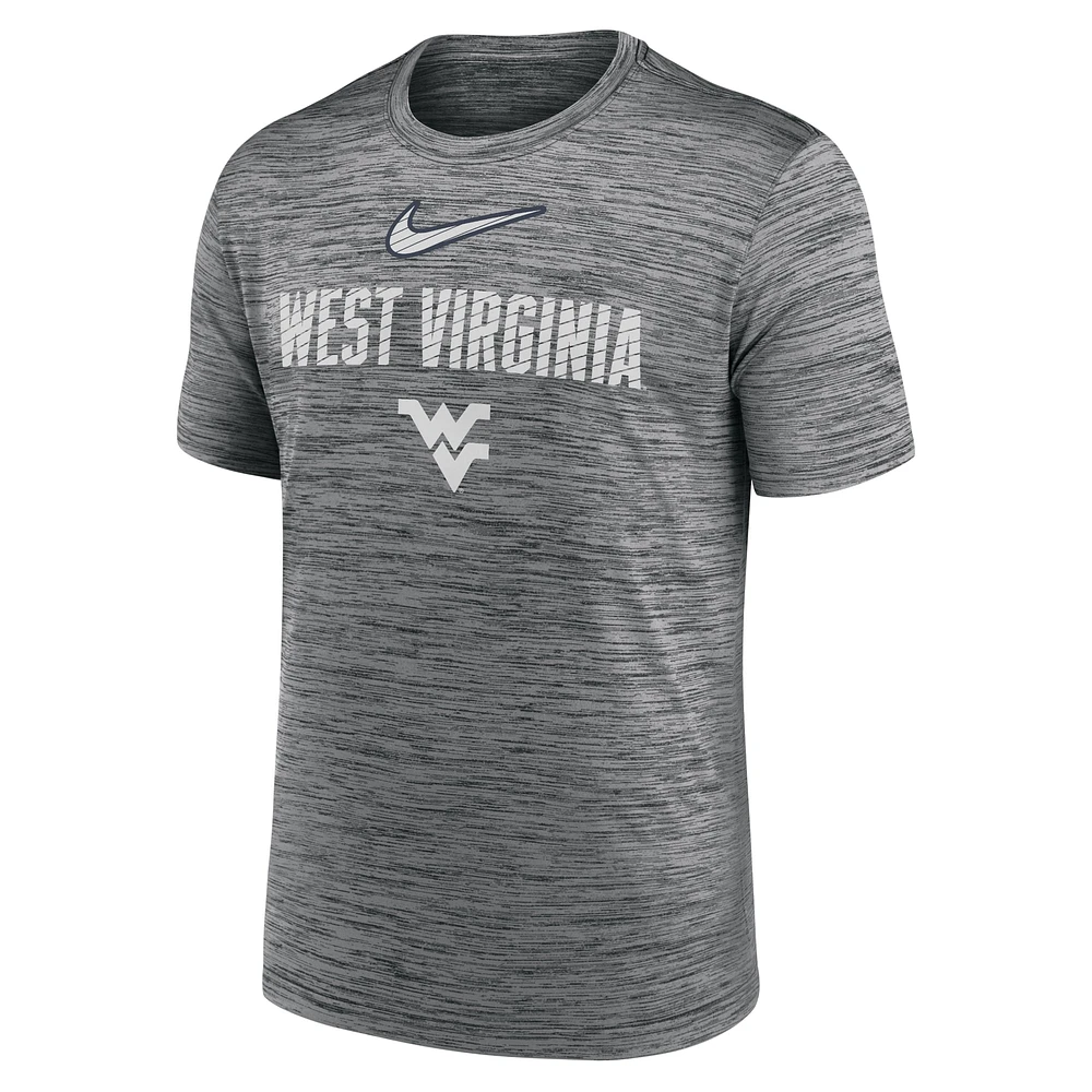 T-shirt Nike Anthracite West Virginia Mountaineers Campus Slant Velocity Performance pour homme