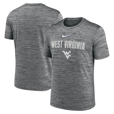 T-shirt Nike Anthracite West Virginia Mountaineers Campus Slant Velocity Performance pour homme