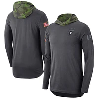 Men's Nike Anthracite West Virginia Mountaineers Military Long Sleeve Hoodie T-Shirt