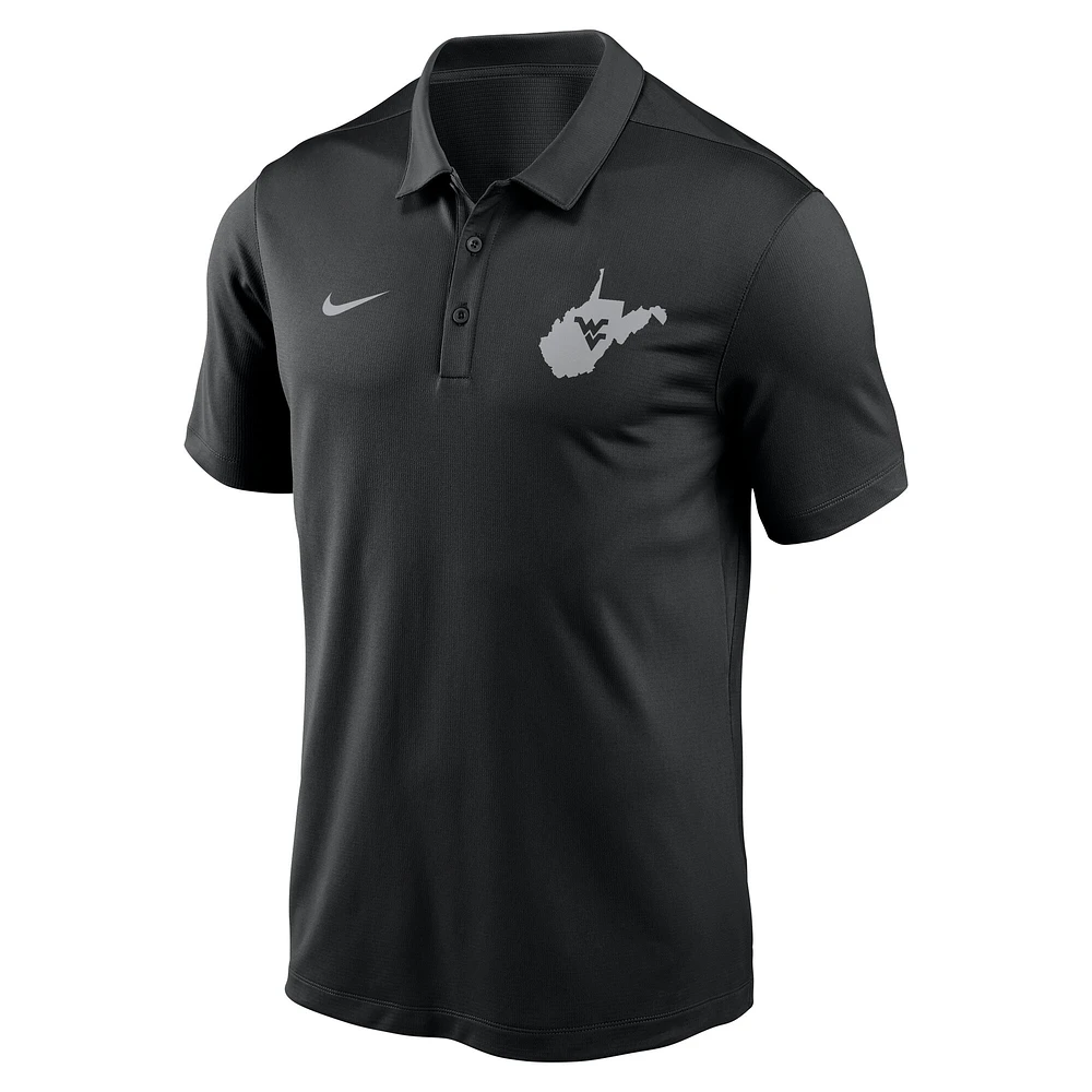 Polo Nike Performance noir West Virginia Mountaineers pour homme