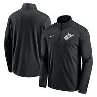 Haut Nike noir à demi-zip pour homme West Virginia Mountaineers Pacer Performance