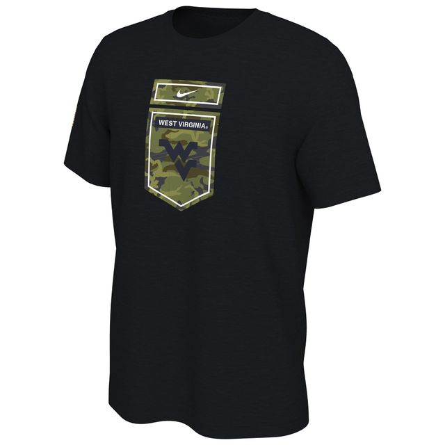 T-shirt Nike West Virginia Mountaineers Veterans Camo pour homme, noir