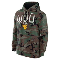 Men's Nike  Camo West Virginia Mountaineers 2024 Military Appreciation Club Fleece Pullover Hoodie