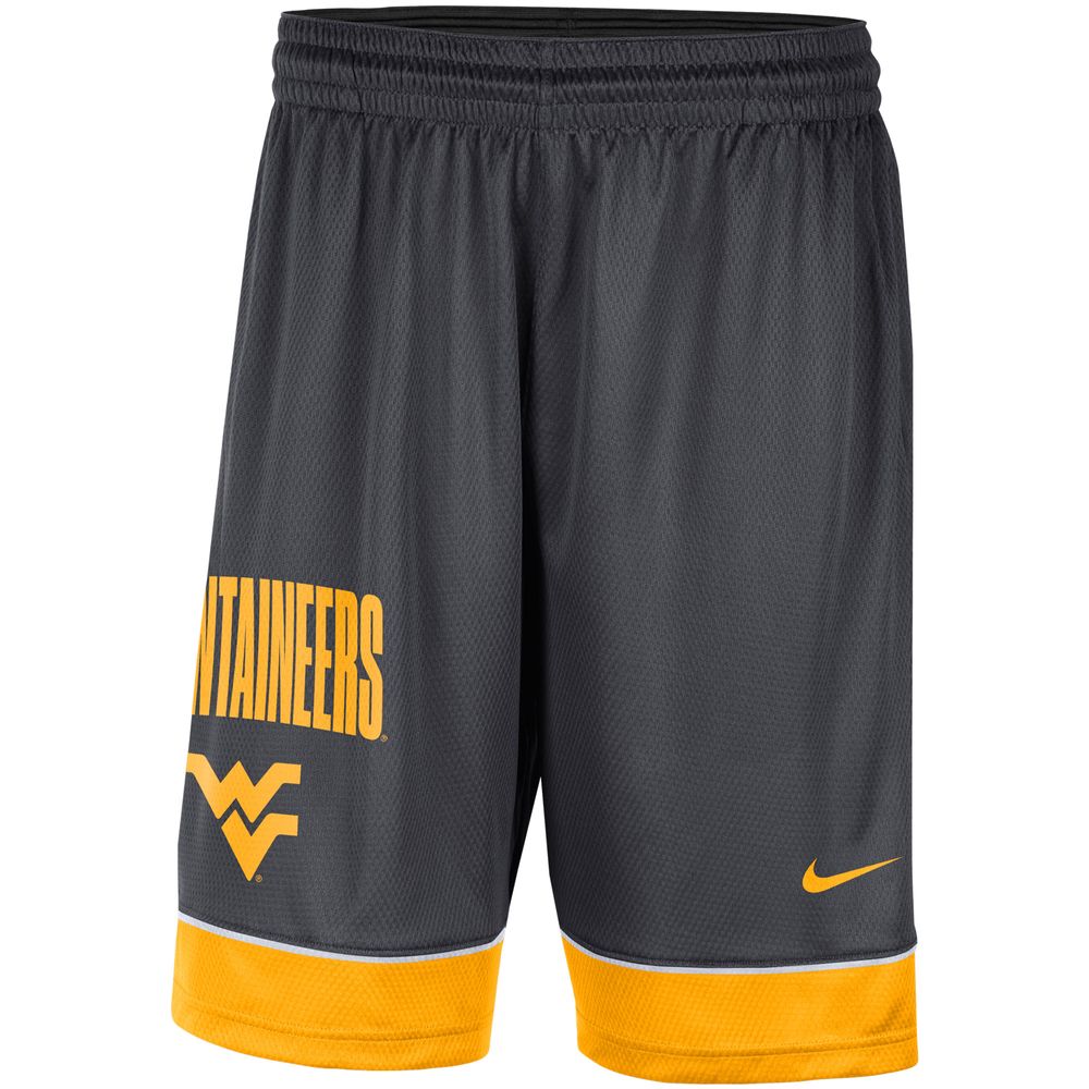 Men's Nike Charcoal/Gold West Virginia Mountaineers Fast Break Shorts