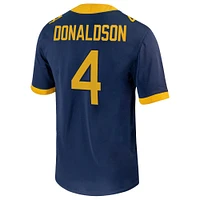 Maillot de football américain Nike CJ Donaldson bleu marine des West Virginia Mountaineers NIL pour homme