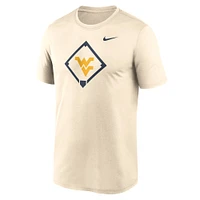 T-shirt Nike pour homme, couleur crème, avec logo West Virginia Mountaineers Legend Baseball Performance