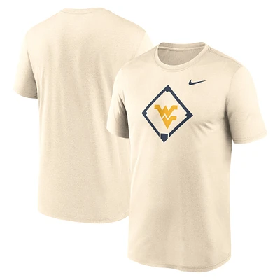 T-shirt Nike pour homme, couleur crème, avec logo West Virginia Mountaineers Legend Baseball Performance
