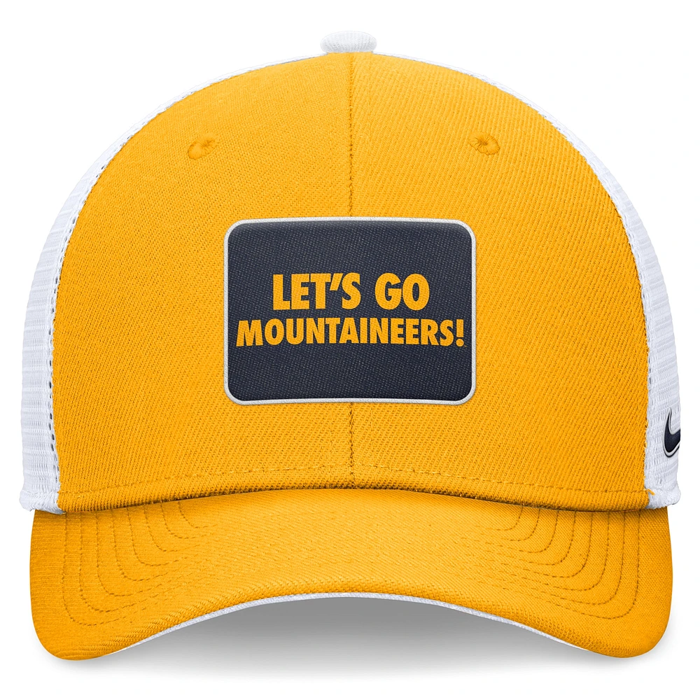 Men's Nike Gold/White West Virginia Mountaineers Local Rise Trucker Adjustable Hat