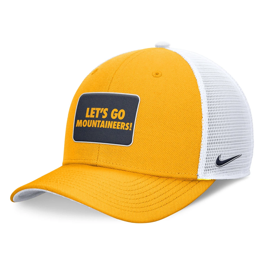 Men's Nike Gold/White West Virginia Mountaineers Local Rise Trucker Adjustable Hat