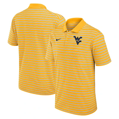 Polo de performance à rayures Nike pour hommes, or/blanc, West Virginia Mountaineers Primetime Victory