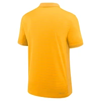 Men's Nike Gold West Virginia Mountaineers 2025 Early Season Coaches Sideline Victory Stripe Performance Polo